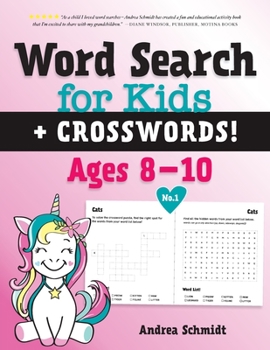 Paperback Word Search for Kids + Crosswords! Ages 8-10, No.1 Book