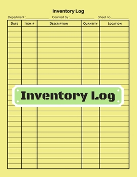 Inventory log: V.15 - Inventory Tracking Book, Inventory Management and Control, Small Business Bookkeeping / double-sided perfect binding, non-perforated