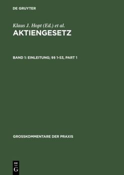 Hardcover Einleitung; §§ 1-53 (Großkommentare der Praxis) (German Edition) [German] Book