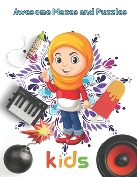 Paperback Awesome Mazes and Puzzles kids: 8.5''x11''/math books for kids Book