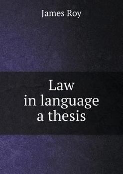 Paperback Law in language a thesis Book
