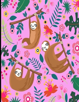 Paperback Arianna: Pink Sloth Notebook, 366 Pages College Ruled Sloth Notebook, Cute Sloth Cover Note Pad Book