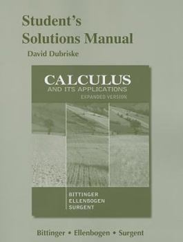 Paperback Students Solutions Manual: Calculus and Its Application, Expanded Version Book