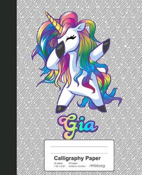 Paperback Calligraphy Paper: GIA Unicorn Rainbow Notebook Book