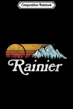 Paperback Composition Notebook: Retro Vibe Mount Rainier Vintage Mountains & Sun Premium Journal/Notebook Blank Lined Ruled 6x9 100 Pages Book