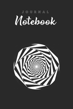 Journal Notebook: My Realm Trippy Party Spiral Optical Illusion Spitural Blank Pages Rule Lined Journal Notebook with Black Cover Size 6in x 9in  x120 Pages for Kids or Men and Women to Write in