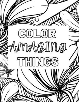 Paperback Color Amazing Things: Kids coloring book with very special characters Book