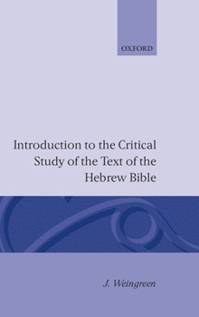 Hardcover Introduction to the Critical Study of the Text of the Old Testament Book