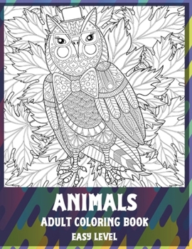 Paperback Adult Coloring Book Animals Easy Level Book