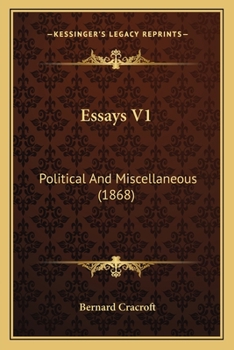 Paperback Essays V1: Political And Miscellaneous (1868) Book
