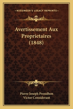 Paperback Avertissement Aux Proprietaires (1848) [French] Book