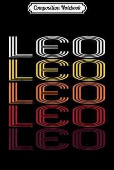 Composition Notebook: Leo Retro Wordmark Pattern - Vintage Style  Journal/Notebook Blank Lined Ruled 6x9 100 Pages