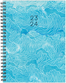 Spiral-bound Waves Academic 2023-24 6.5 X 8.5 Softcover Weekly Planner Book