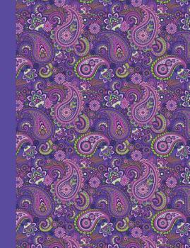 Composition Notebook: Paisley Orchid Purple - College Ruled :: Glossy Softcover Book - Home Office, High School Students, Diary Writing Journal Paper :: 7.44" x 9.69" - 100 sheets / 200 lined pages