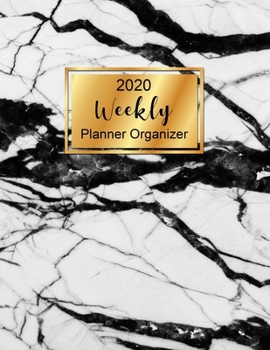 Weekly Planner Organizer: 1Years Weekly Planner, Daily and Weekly Calendar Agenda Organizer, Personal Planner Organizer and Calendar Planner) Golden and Marble Texture Cover Design