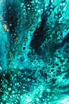 Sketch Book:: Acrylic Pouring Turquoise Water Blank Lined Journal