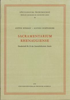 Paperback Sacramentarium Rhenaugiense [German] Book