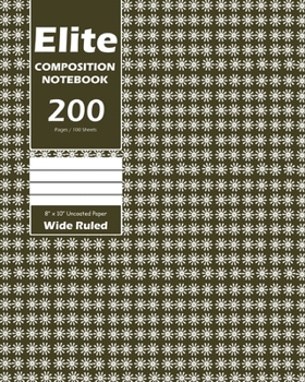 Paperback Elite Composition Notebook, Wide Ruled 8 x 10 Inch, Large 100 Sheet, Beige Cover Book