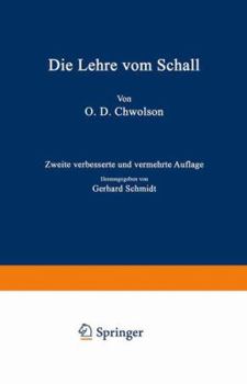 Paperback Die Lehre Vom Schall [German] Book