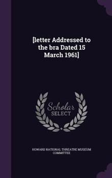 Hardcover [letter Addressed to the bra Dated 15 March 1961] Book