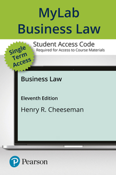 Printed Access Code Mylab Business Law with Pearson Etext -- Access Card -- For Business Law Book