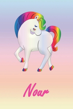 Nour: Personalisiertes individualisiertes Einhorn Notizbuch / pers�nliches Tagebuch / Schreibheft / Logbuch / Planer / Vokabelheft / Notizen - 6 x 9 Zoll (ca. DIN A5), 110 linierte Seiten mit Datumsli