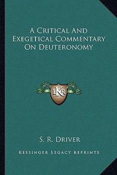 Paperback A Critical And Exegetical Commentary On Deuteronomy Book