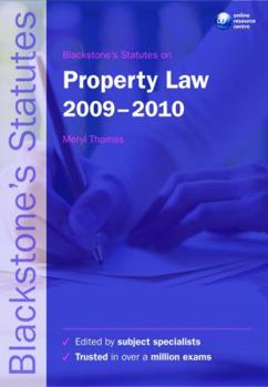 Paperback Blackstone's Statutes on Property Law 2009-2010 Book