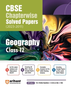 Paperback Arihant CBSE Chapterwise Solved Papers 2023-2011 Geography Class 12th Book