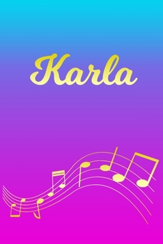 Karla: Sheet Music Note Manuscript Notebook Paper | Pink Blue Gold  Personalized Letter K Initial Custom First Name Cover | Musician Composer ... Notepad Notation Guide | Compose Write Songs