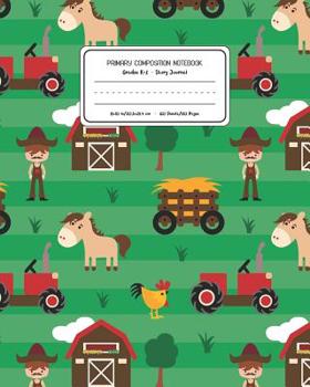 Paperback Primary Composition Notebook Grades K-2 Story Journal: Farm Animals Pattern Primary Composition Book Personalized Lined Draw and Write Handwriting Pap Book