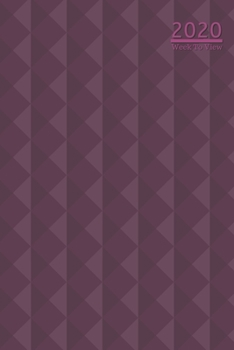 A5 2020 Diary Week To View Paperback Cover With Alternative Design |: | Plum Purple 3D Diamonds Patterned Cover 2020 Diary ,Year Planner For Business, ... College, School, Appointments, Organizer.