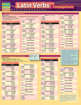 Pamphlet Latin Verb-Conjugations: A Quickstudy Laminated 6-Page Reference Guide Book