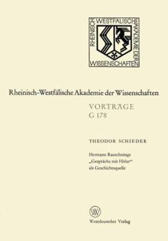 Paperback Hermann Rauschnings "Gespräche Mit Hitler" ALS Geschichtsquelle: 169. Sitzung Am 21. Juli 1971 in Düsseldorf [German] Book