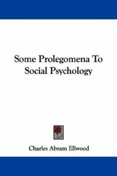 Paperback Some Prolegomena To Social Psychology Book