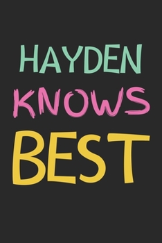 Paperback Hayden Knows Best: Lined Journal, 120 Pages, 6 x 9, Hayden Personalized Name Notebook Gift Idea, Black Matte Finish (Hayden Knows Best Jo Book