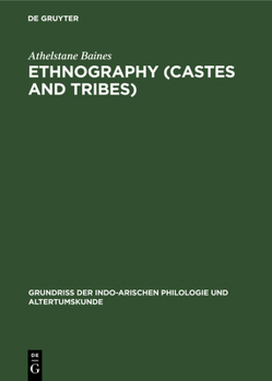 Hardcover Ethnography (Castes and Tribes): With a List of the More Important Works on Indian Ethnography by W. Siegling Book