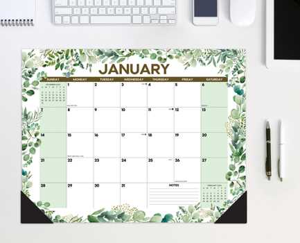 Calendar Eucalyptus & Succulents 2024 22 X 17 Large Monthly Deskpad Book