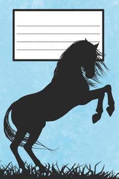 Paperback Composition Book: College Ruled Notebook Composition Book Diary Horse Rearing Blue Cover Book