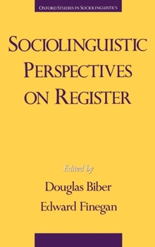 Hardcover Sociolinguistic Perspectives on Register Book