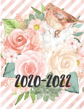 2020-2022 Three 3 Year Planner Bird Rest On Flower Monthly Calendar Gratitude Agenda Schedule Organizer: 36 Months Calendar; Appointment Diary Journal ... Notes, Julian Dates & Inspirational Quotes