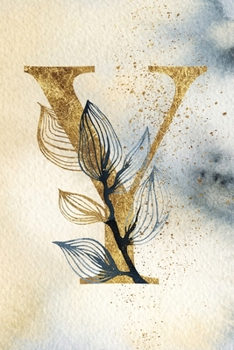 Monogram Notebook Y: 6 x 9 Gold Initial Diary for Women (Personalized Letter Design)