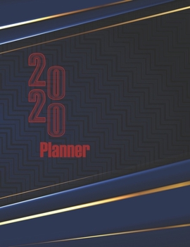 2020 Planner: Planner is key to success : 100 pages with golden abstract luxury blue background cover, Calendar 2019-2020, Weekly Monthly 2020 Planner ... and 30 day challenge your goal to achieve.