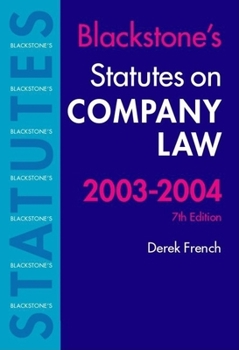 Paperback Statutes on Company Law 2003-2004 (Blackstone's Statute Book Series) Book