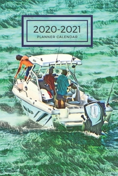 Paperback Deep Sea Fishing Boat Dated Calendar Planner 2 years To-Do Lists, Tasks, Notes Appointments: Small Cute Pocket/Purse Size at-A-Glance Schedule Noteboo Book