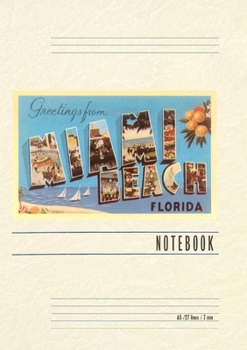 Paperback Vintage Lined Notebook Greetings from Miami Beach, Florida Book
