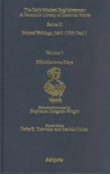 Hardcover Miscellaneous Plays: Printed Writings 1641-1700: Series II, Part One, Volume 7 Book