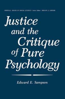 Hardcover Justice and the Critique of Pure Psychology Book