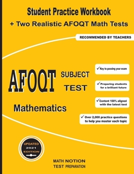 Paperback AFOQT Subject Test Mathematics: Student Practice Workbook + Two Realistic AFOQT Math Tests Book