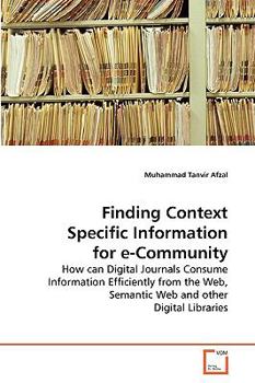 Paperback Finding Context Specific Information for e-Community Book